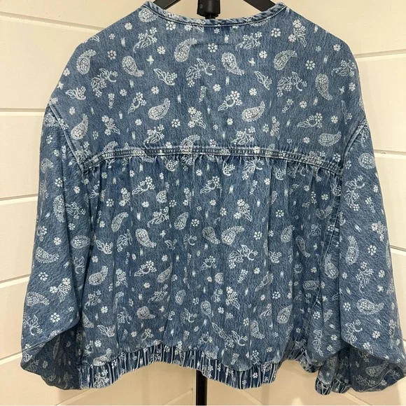 We The Free Blue Layla Denim Jacket Size: Large - Picture 3 of 15